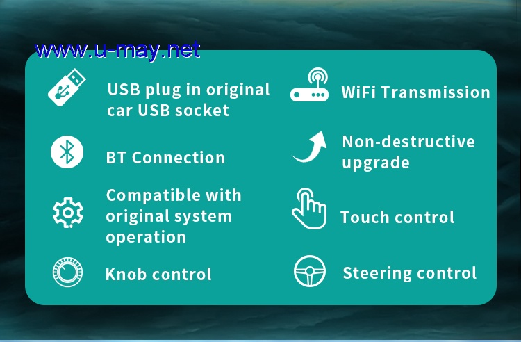universal car Wireless Apple Car Play USB interface